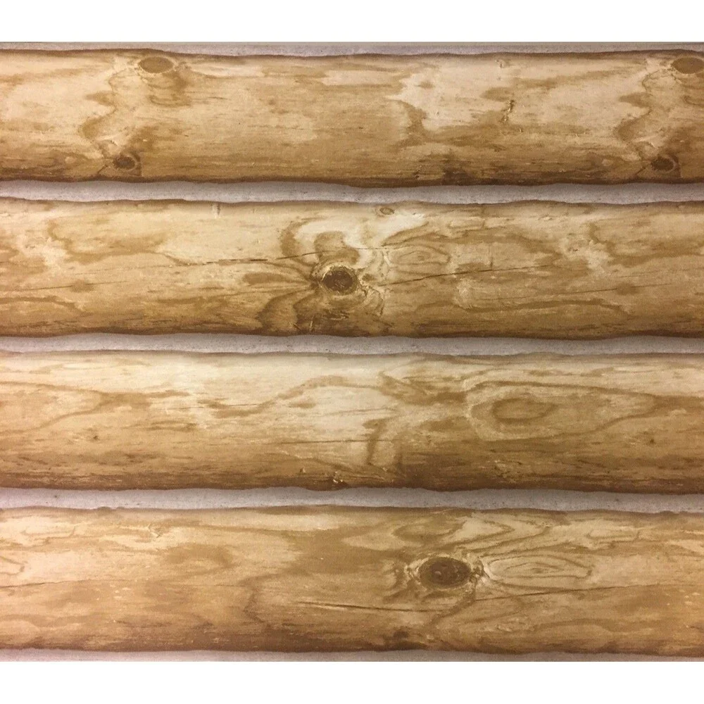 Lodge Wallpaper Rustic Log Cabin 3-D Designer Wallpaper DD688